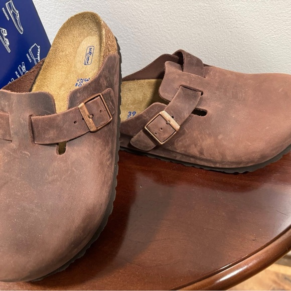 Birkenstock Brown Oiled Boston Clogs